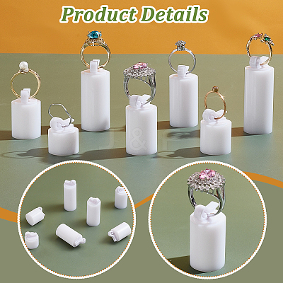 7Pcs 7 Sizes Acrylic Jewelry Finger Ring Displays Stands RDIS-WH0011-34B-1