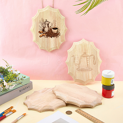 4Pcs Unfinished Rubber Wood Timber Board WOOD-FG0001-66A-1