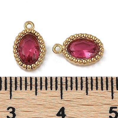 Ion Plating(IP) 304 Stainless Steel Micro Pave Cubic Zirconia Charms STAS-K256-19G-04-1