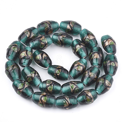 Handmade Gold Sand Lampwork Beads LAMP-T006-01C-1