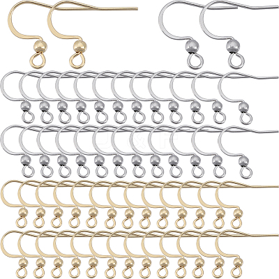 160Pcs 2 Colors 304 Stainless Steel Flat Earring Hooks STAS-SC0006-77-1