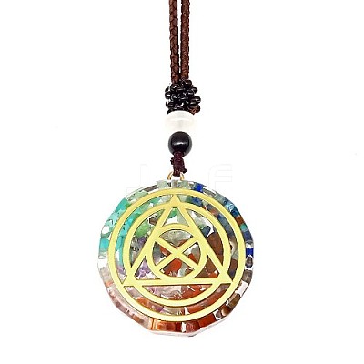 Resin & Natural & Synthetic Mixed Gemstone Pendant Necklaces OG4289-14-1
