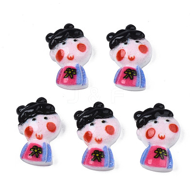 Spray Painted Opaque Resin Cabochons CRES-S302-83-1