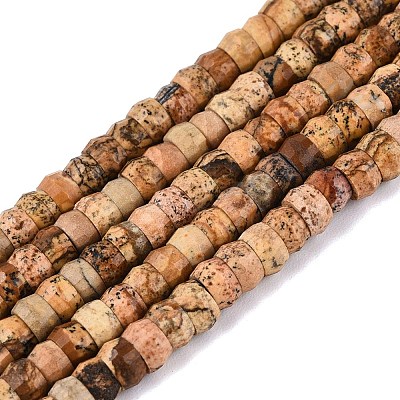 Natural Picture Jasper Beads Strands G-Q606-46A-14-1