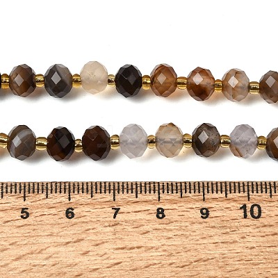 Natural Banded Agate Beads Strands G-D105-B13-1