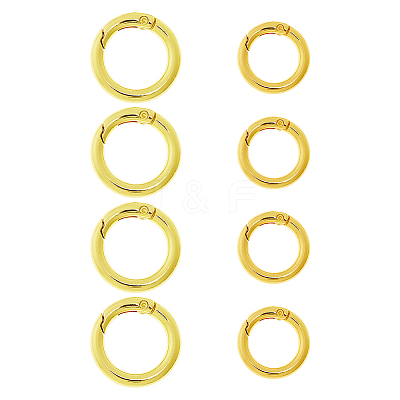 8Pcs 2 Styles Rack Plating Brass Spring Gate Rings KK-HS0001-69-1