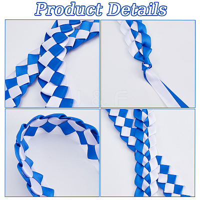 Two Tone Graduation Ribbon Leis FIND-WH0423-78A-1