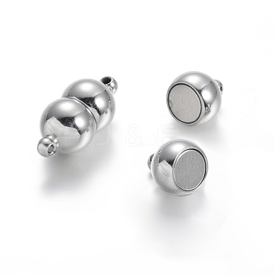 Non-Tarnish 304 Stainless Steel Magnetic Clasps X-STAS-E108-39P-1