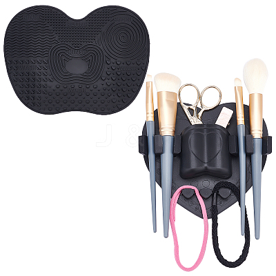 Silicone Makeup Brush Organizer & Silicone Makeup Cleaning Brush Mat AJEW-GF0002-67C-1