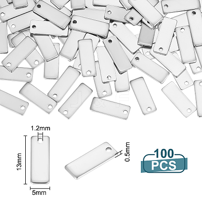 100Pcs Stainless Steel Stamping Blank Tag Pendants FIND-UN0003-95B-1