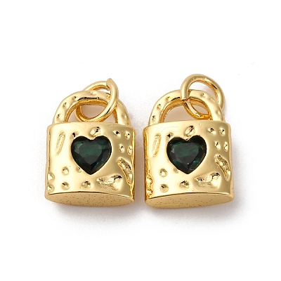 Brass Micro Pave Cubic Zirconia Pendants KK-P308-13G-1