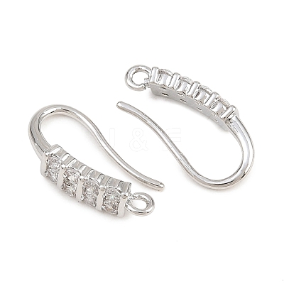 Brass Rhinestone Earring Hooks KK-C261-01D-P-1