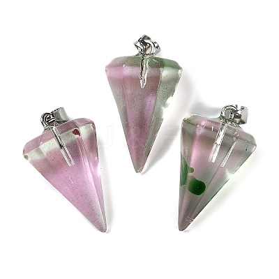 Spray Painted Glass Pendants GLAA-Z007-03E-1