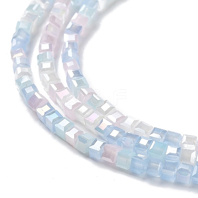 Gradient Color Electroplate Glass Bead Strands X-GLAA-E042-05-B04-1
