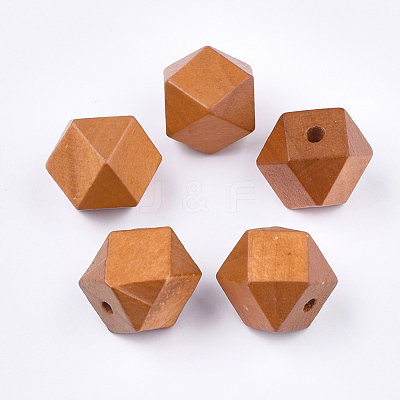 Painted Natural Wooden Beads WOOD-Q040-017B-07-1