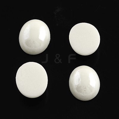 Pearlized Plated Opaque Glass Cabochons PORC-S804-8x10-M-1