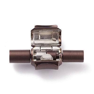 Ion Plating(IP) 304 Stainless Steel European Clasps with Cord Ends STAS-G239-15R-1