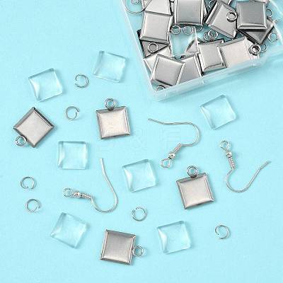 DIY Square Dangle Earring Making Kits DIY-FS0009-17-1