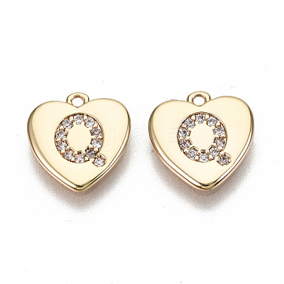 Brass Micro Pave Clear Cubic Zirconia Charms KK-N231-234Q-NF-1