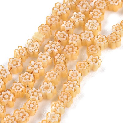 Handmade Millefiori Glass Bead Strands LAMP-J035-4mm-1