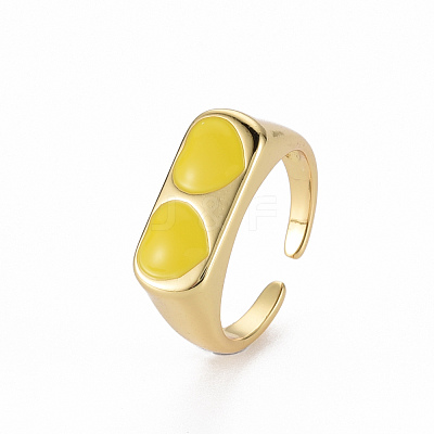 Brass Enamel Cuff Rings RJEW-Q164-003-NF-1