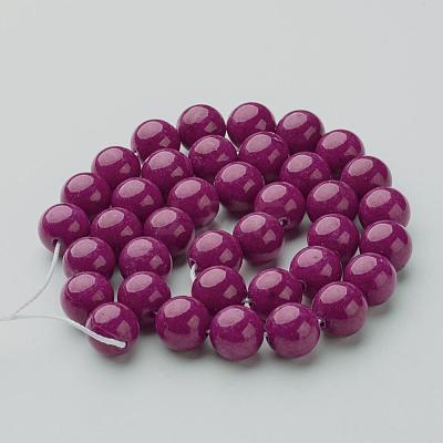 Natural Mashan Jade Round Beads Strands G-D263-8mm-XS12-1