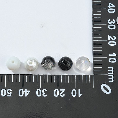100Pcs Spray Painted Crackle Glass Beads GLAA-CJ0002-15-1