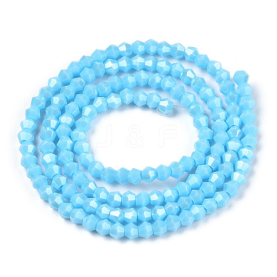 Opaque Solid Color Electroplate Glass Beads Strands LS-EGLA-A039-P2mm-A12-1