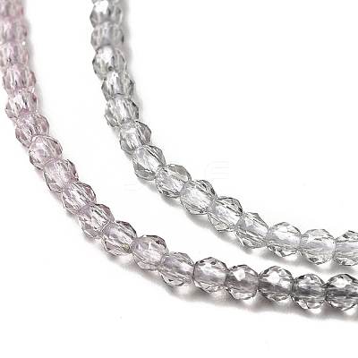 Transparent Gradient Color Glass Beads Strands GLAA-H021-01A-12-1