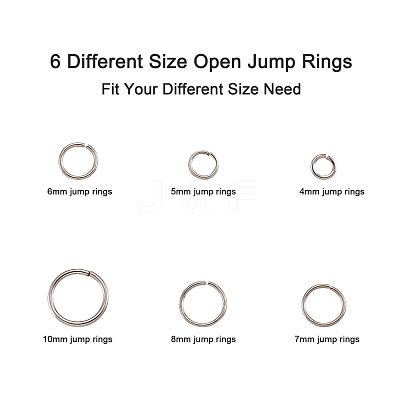 1600 pcs Iron Open Jump Rings IFIN-MSMC010-04P-1