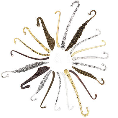20Pcs 20 Styles Tibetan Style Alloy Bookmarks TIBE-SC0001-97-1