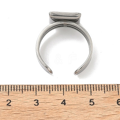304 Stainless Steel Cuff Ring Findings STAS-B126-12C-P-1
