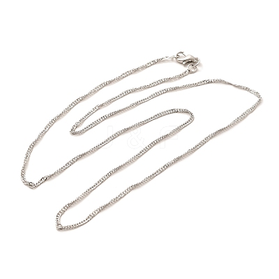 1.5mm Rack Plating Brass Singapore Chain Necklaces for Women Men MAK-L044-22P-1