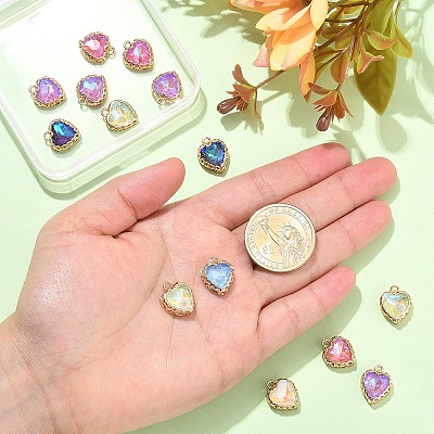 15Pcs Heart K9 Glass Charms GLAA-YW0004-59-1