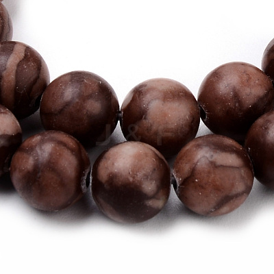Natural Iron Zebra Jasper Beads Strands G-Q462-65-8mm-1
