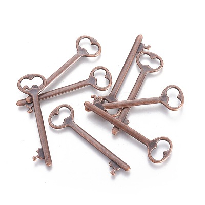 Tibetan Style Zinc Alloy Key Big Pendants EA11911Y-R-1