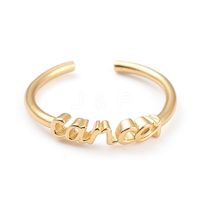 Constellation/Zodiac Sign Brass Cuff Rings RJEW-J074-05G-D-1