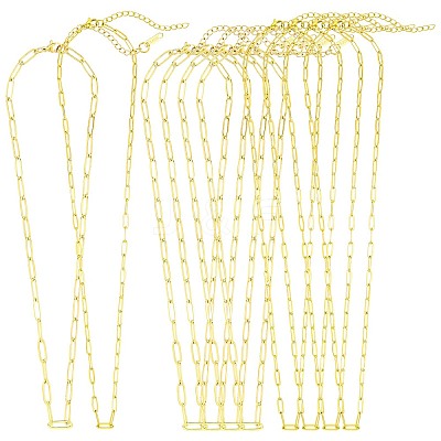 10Pcs 2 Styles Stainless Steel Paperclip Chain Necklaces for Women Men NJEW-SZ0001-72-1