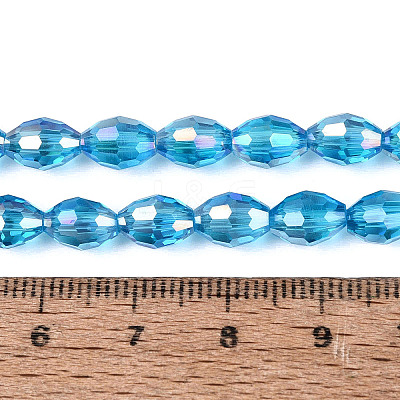 Electroplate Transparent Glass Beads Strands GL-N002-01A-A11-1