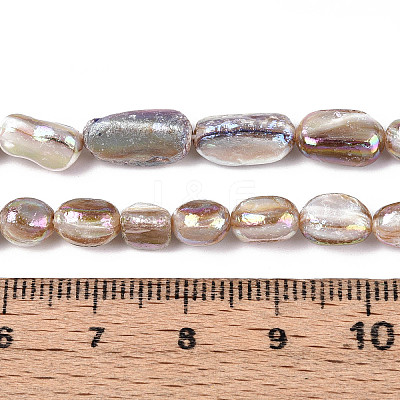 Electroplated Natural Freshwater Shell Beads Strands X-SHEL-T020-33-1