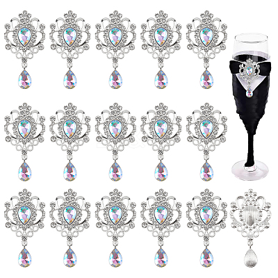 16Pcs Alloy Rhinestone Cabochons FIND-FG0005-55A-1