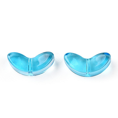 Spray Painted Transparent Glass Beads GLAA-T022-27B-1