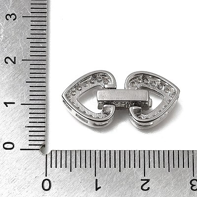 Brass Micro Pave Clear Cubic Zirconia Fold Over Clasps CU-CBA4292-03P-1