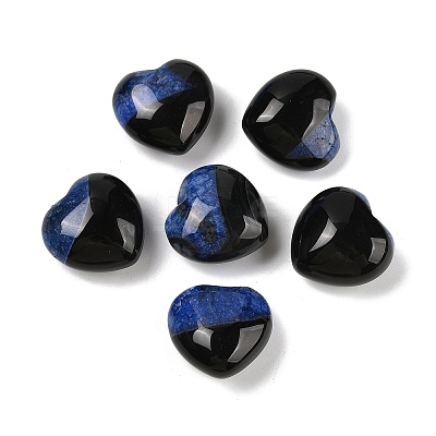 Natural Agate(Dyed & Heated) Heart Palm Stone G-Q021-04E-1