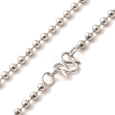 1.5mm Rack Plating Brass Ball Chain Necklaces for Women Men MAK-L044-63P-1