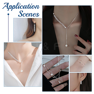 4M 4 Style Stainless Steel Cobs & Satellite Chains and Square Charm Chains STAS-AR0001-37-1