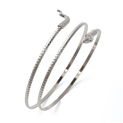 Alloy Upper Arm Open Cuff Bangles for Women BJEW-U037-01B-P-1