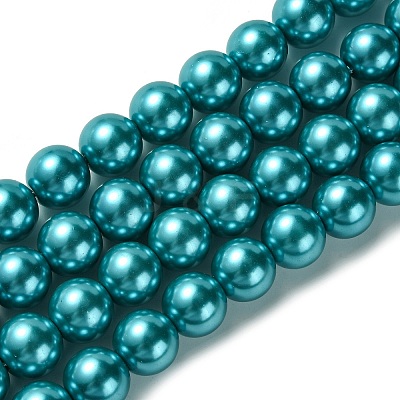 Eco-Friendly Glass Pearl Beads Strands HY-A008-14mm-RB073-1