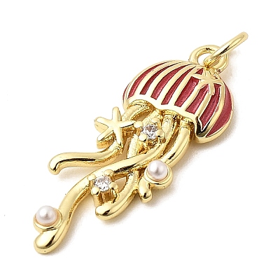 Brass Enamel Pendants KK-CJC0013-16G-02-1