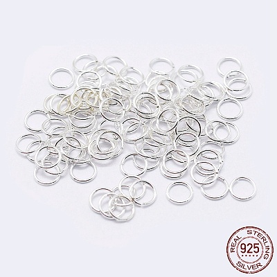 925 Sterling Silver Saw Cut Open Jump Rings STER-F036-02S-1x8mm-1